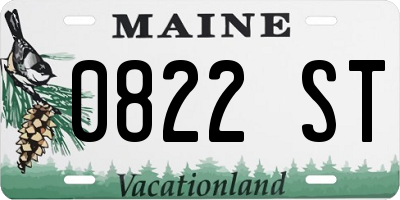 ME license plate 0822ST