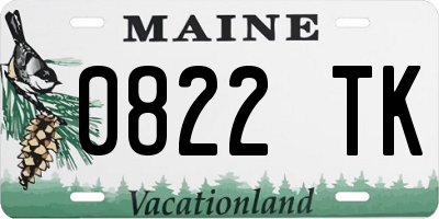 ME license plate 0822TK