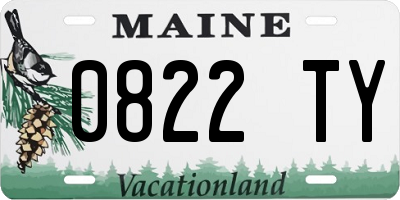 ME license plate 0822TY