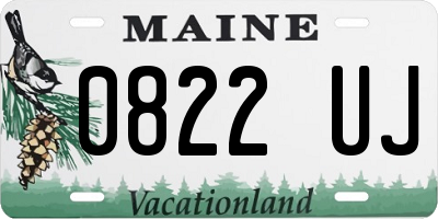 ME license plate 0822UJ