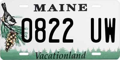 ME license plate 0822UW