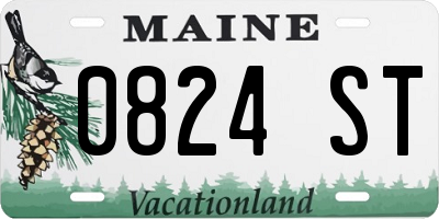 ME license plate 0824ST