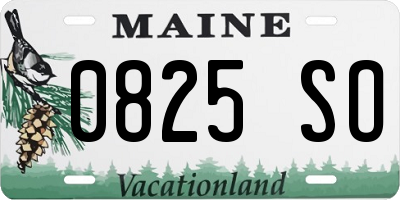 ME license plate 0825SO