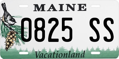 ME license plate 0825SS