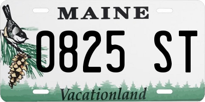 ME license plate 0825ST