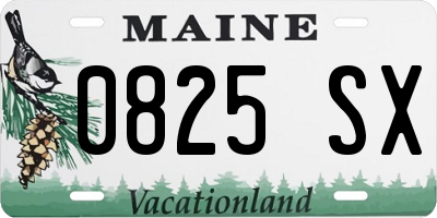ME license plate 0825SX