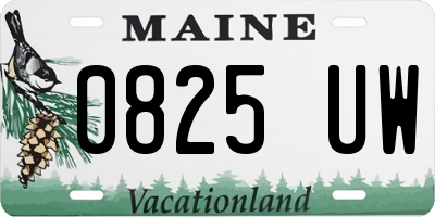 ME license plate 0825UW