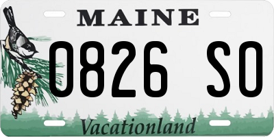 ME license plate 0826SO