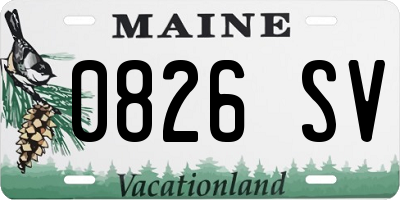 ME license plate 0826SV