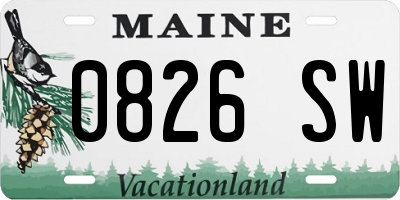 ME license plate 0826SW