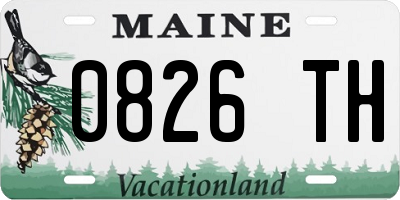 ME license plate 0826TH