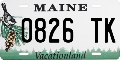 ME license plate 0826TK