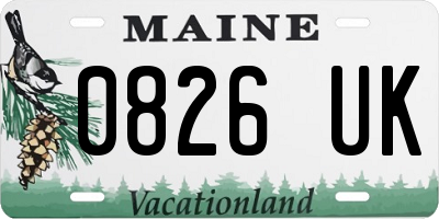 ME license plate 0826UK