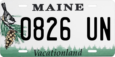 ME license plate 0826UN