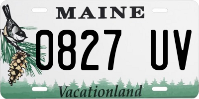 ME license plate 0827UV