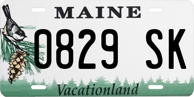 ME license plate 0829SK