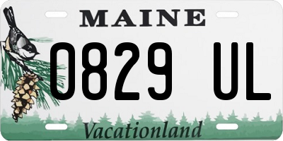 ME license plate 0829UL