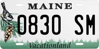 ME license plate 0830SM