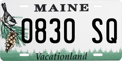 ME license plate 0830SQ