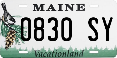 ME license plate 0830SY