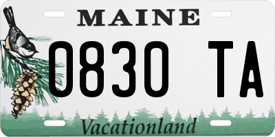 ME license plate 0830TA