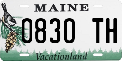 ME license plate 0830TH