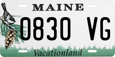 ME license plate 0830VG
