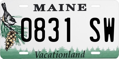 ME license plate 0831SW