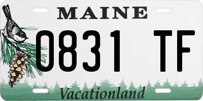 ME license plate 0831TF