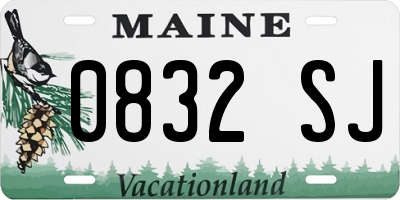 ME license plate 0832SJ