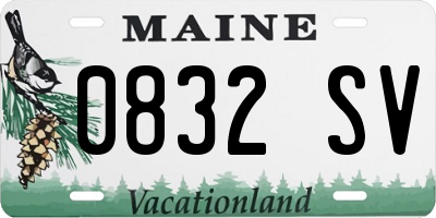 ME license plate 0832SV