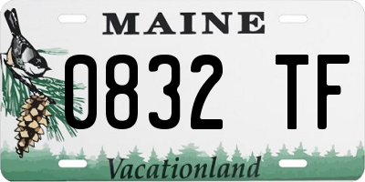 ME license plate 0832TF