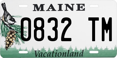 ME license plate 0832TM