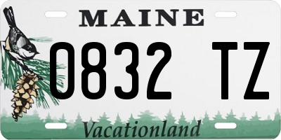 ME license plate 0832TZ