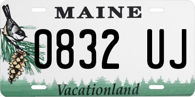 ME license plate 0832UJ
