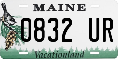ME license plate 0832UR