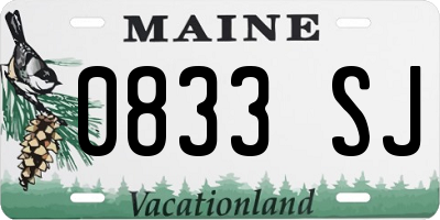 ME license plate 0833SJ