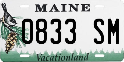 ME license plate 0833SM