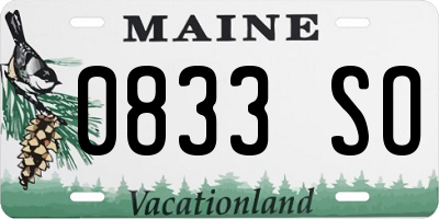 ME license plate 0833SO
