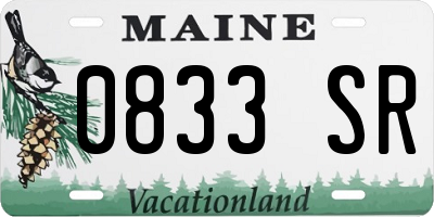 ME license plate 0833SR