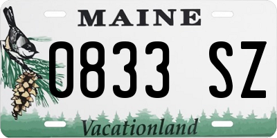 ME license plate 0833SZ