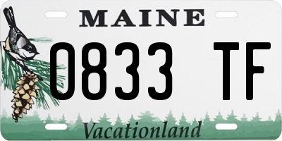 ME license plate 0833TF