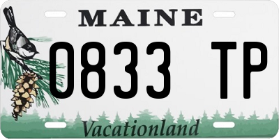 ME license plate 0833TP