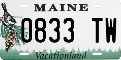 ME license plate 0833TW