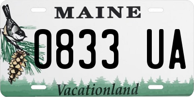 ME license plate 0833UA