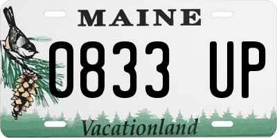 ME license plate 0833UP