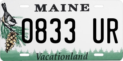 ME license plate 0833UR