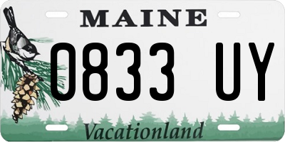 ME license plate 0833UY