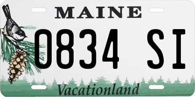 ME license plate 0834SI