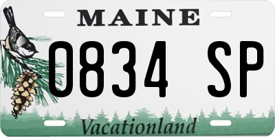 ME license plate 0834SP